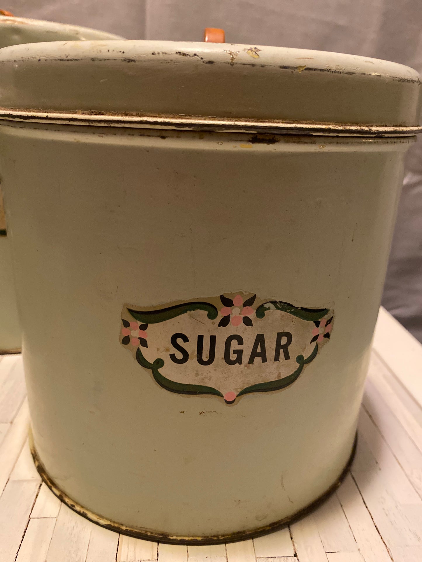 Vintage Metal Canister Set of 4 with Lids