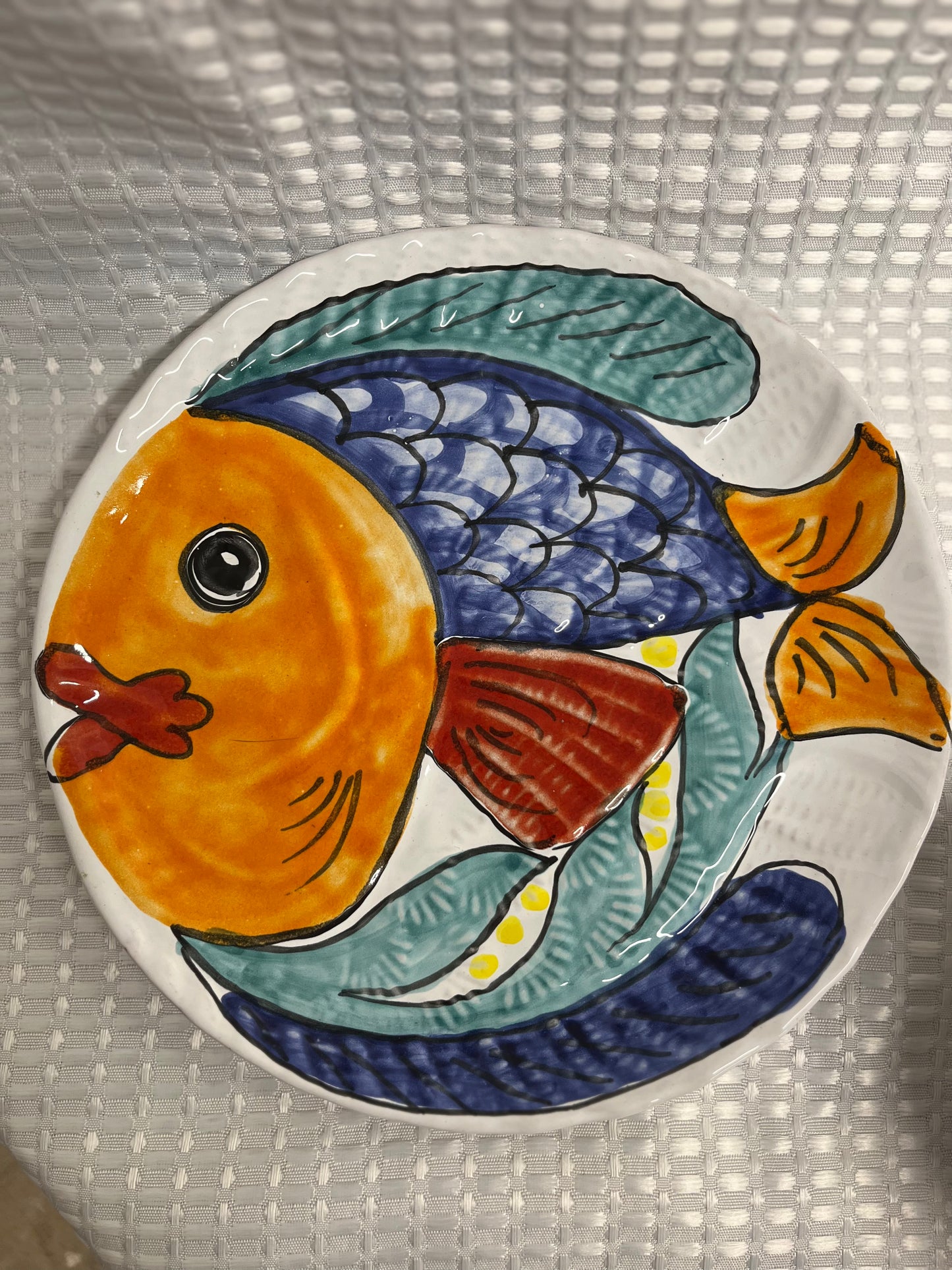 Set of 6 Duca di Camestra Dinner Plates - Fishes