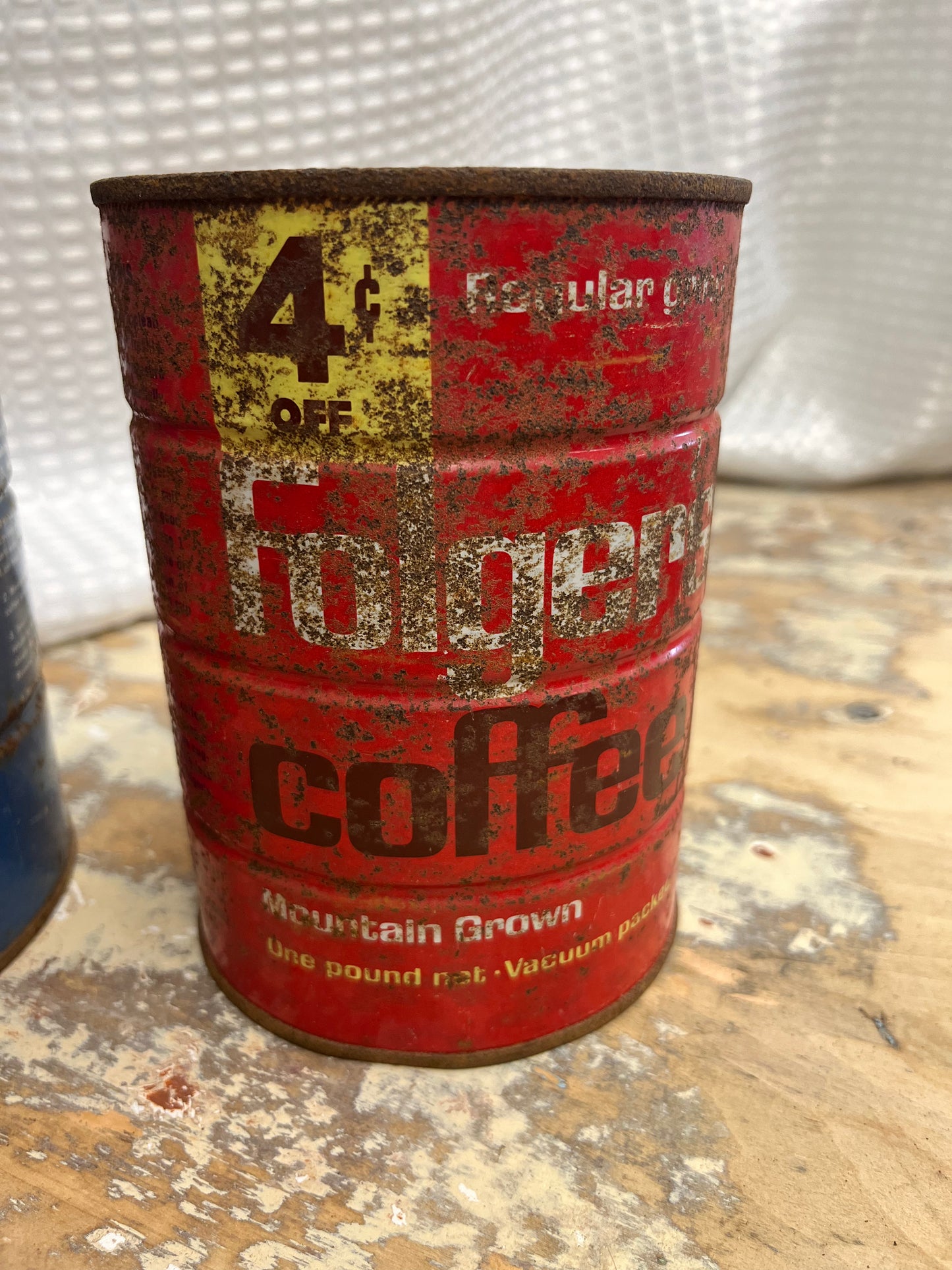 Set of 2 vintage coffee cans - Folgers and Chase & Sanborn