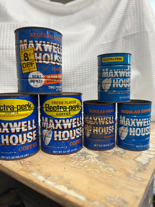 Lot of 6 Maxwell House empty coffee cans