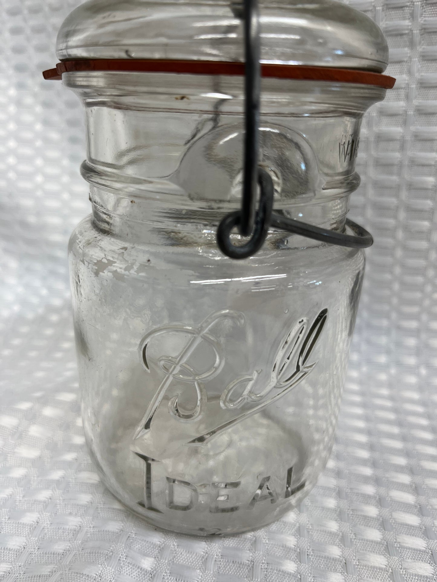 Lot of 2 Ball Ideal glass lidded jars with rubber seals