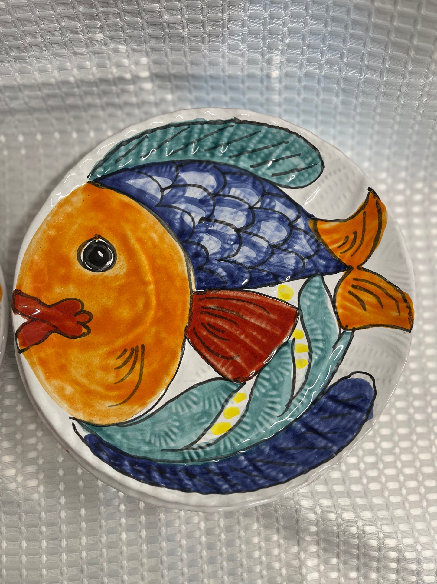 Set of 5 Duca di Camestra Dinner Plates - Fish