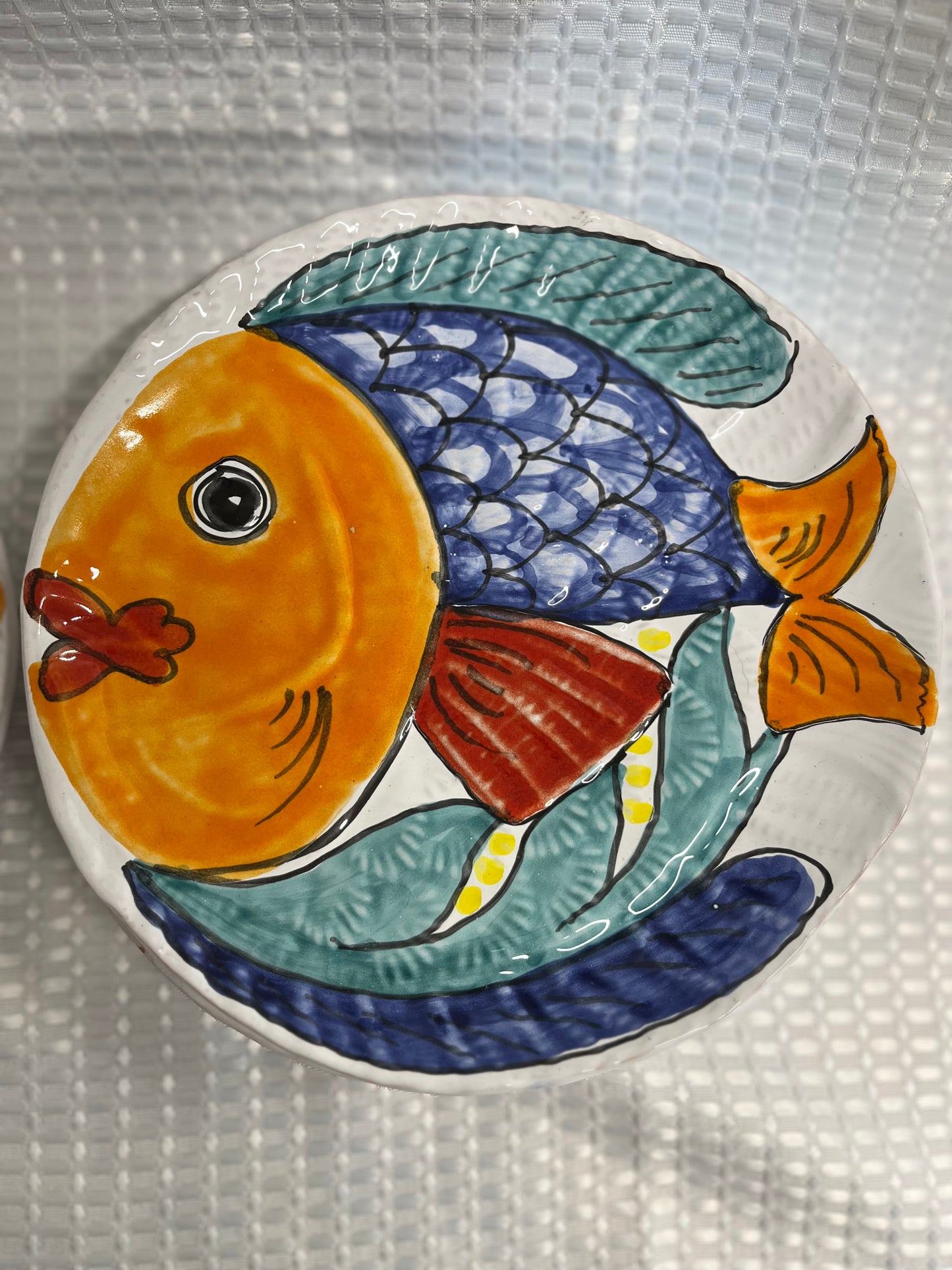 Set of 5 Duca di Camestra Dinner Plates - Fish