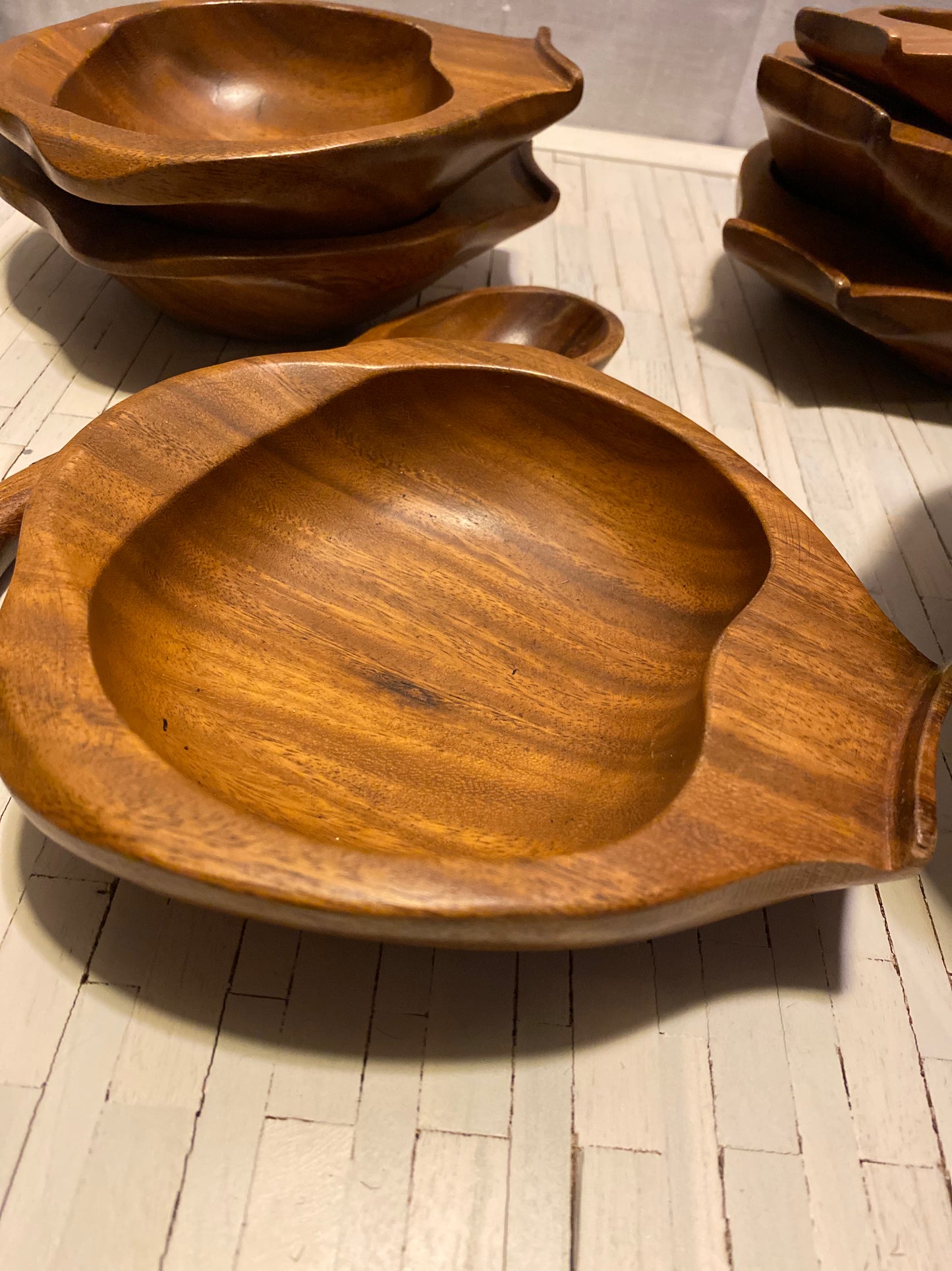 Monkey Pod Bowl & Taurine Lotus Set with stand, lid and serving spoon - hand crafted in the Philippines