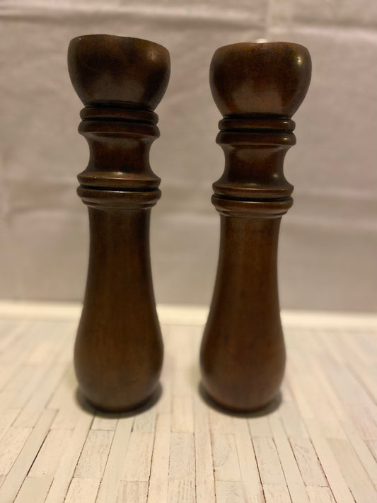 Pair of 10" Wood Candlesticks